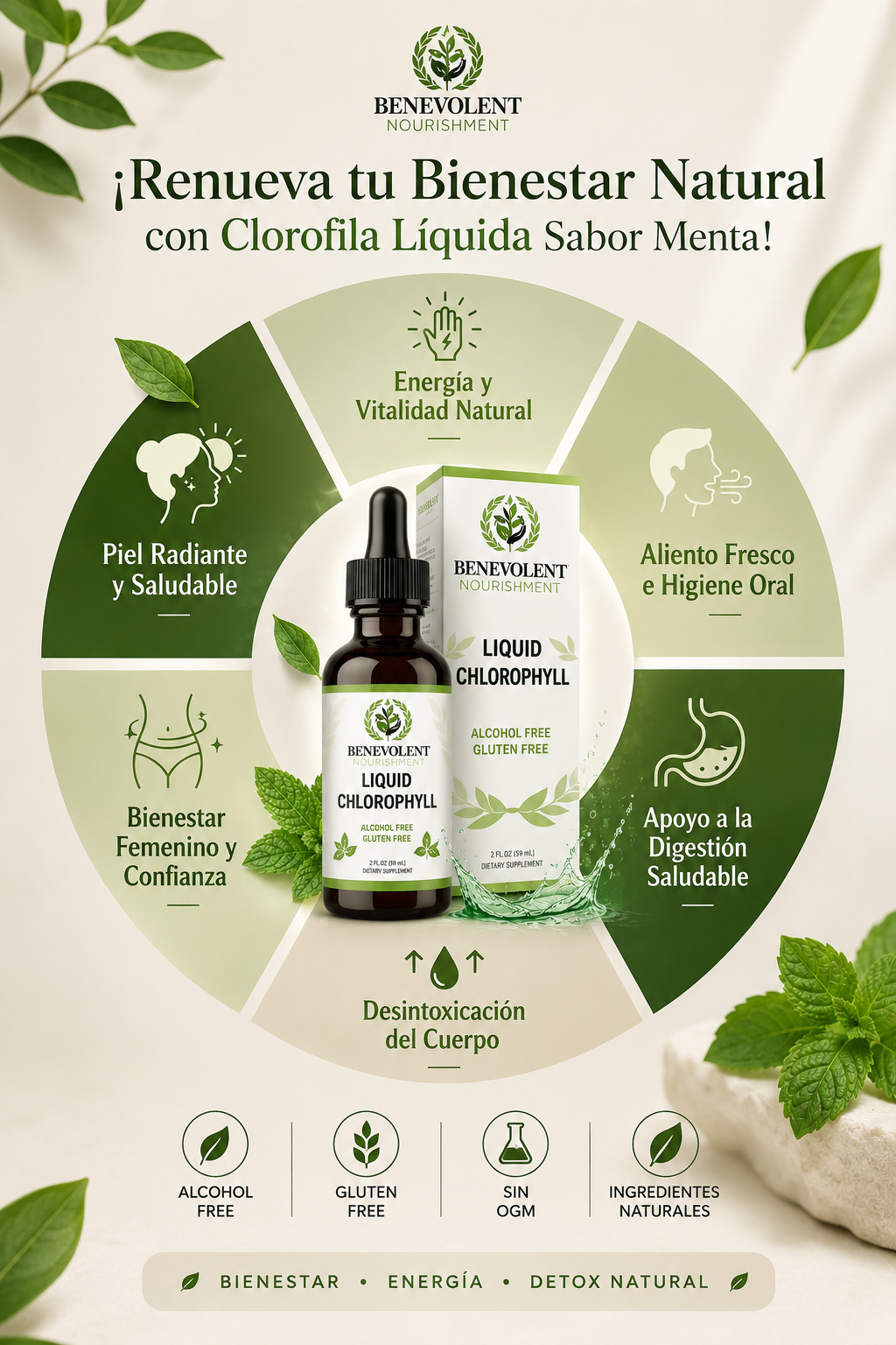 Clorofila Líquida — 59 ml · Bienestar Natural🌿