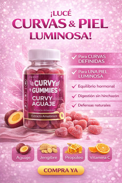 Curvy Gummies🍑✨ Realza tus curvas naturalmente 💖🔥60 Gummies