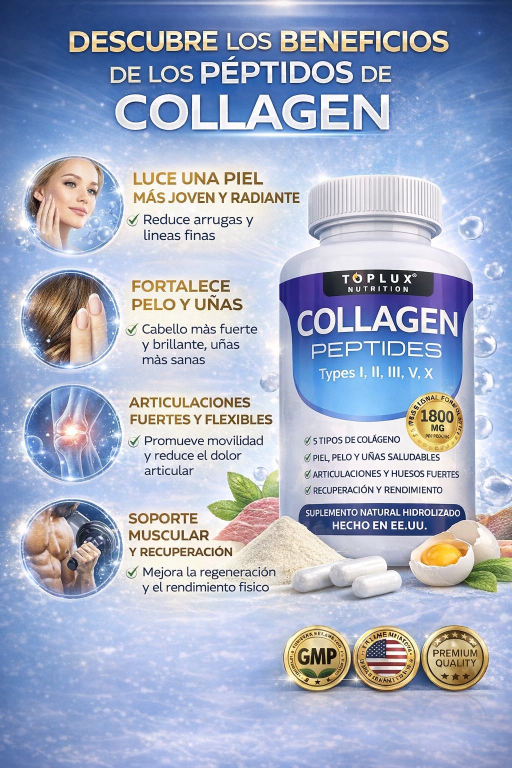 ✨ Collagen Peptides – Piel Firme & Articulaciones Fuertes