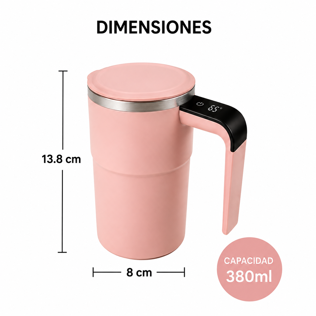Taza Mezcladora Automática con Indicador Digital de Temperatura