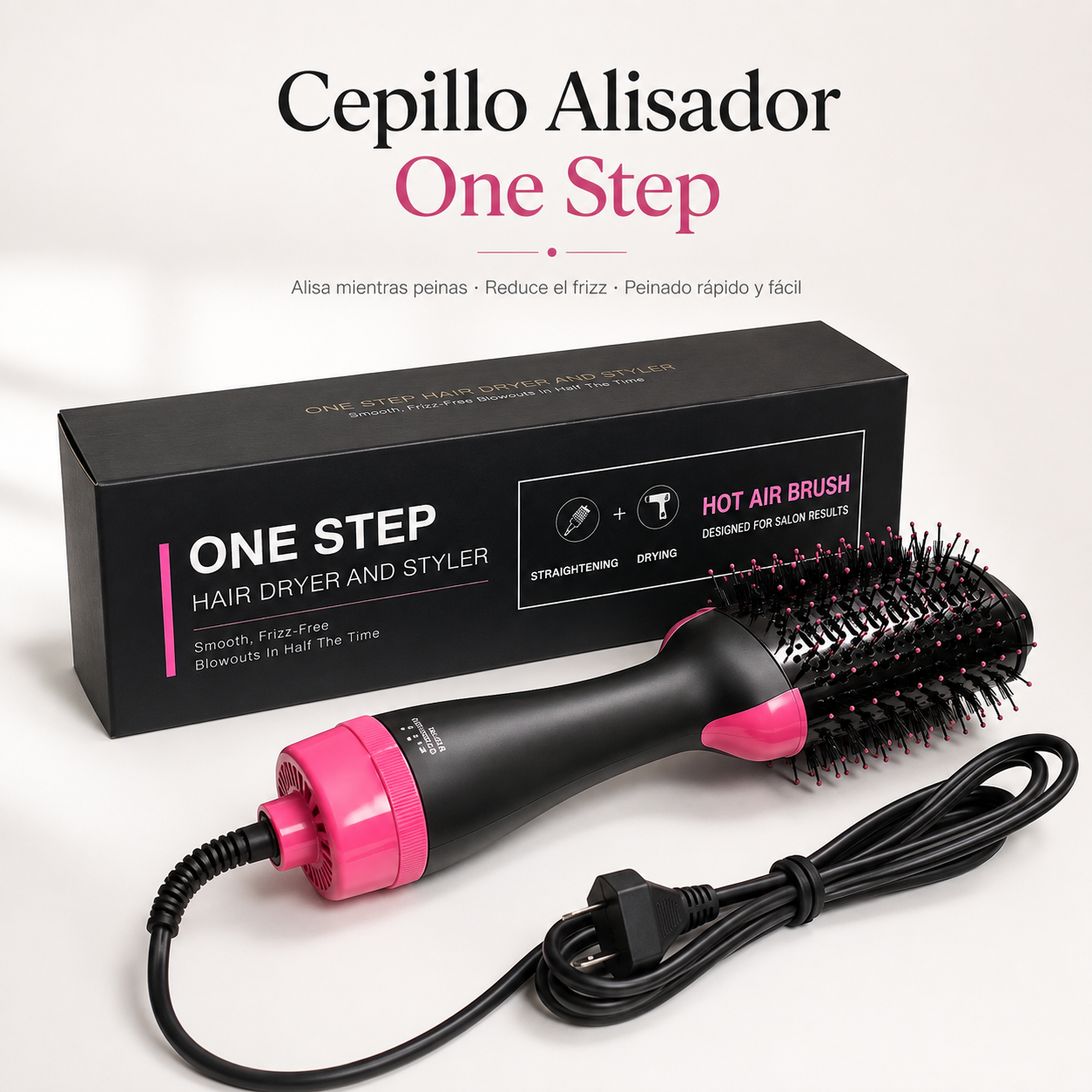 Cepillo Alisador One Step  Alisa, seca y peina. Todo en un solo paso