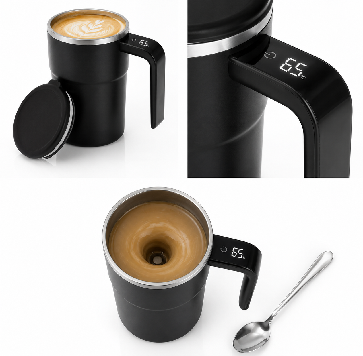 Taza Mezcladora Automática con Indicador Digital de Temperatura