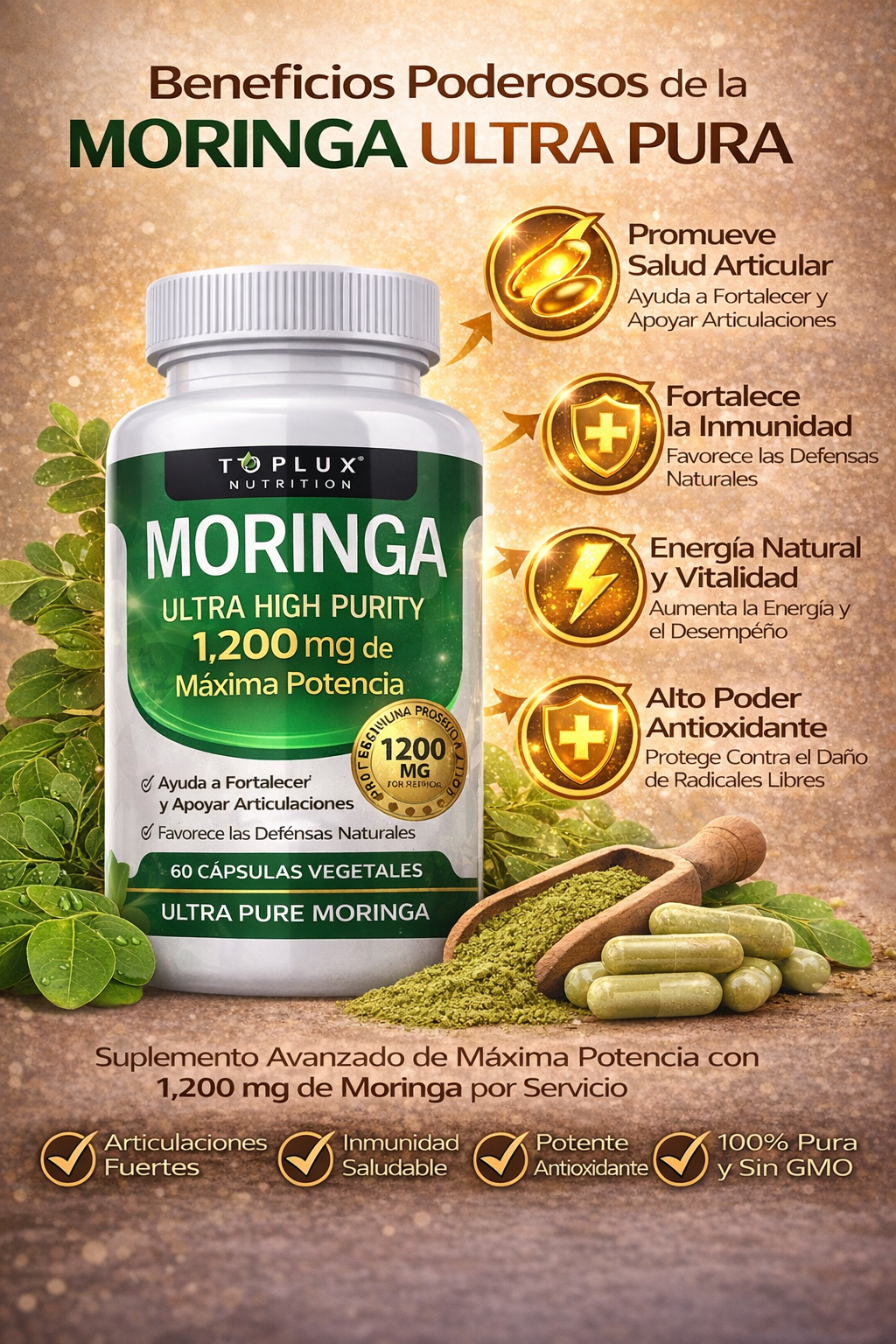 MORINGA NUTRITION 60 CAPSULAS “Tu dosis diaria de energía y bienestar ⚡💊”